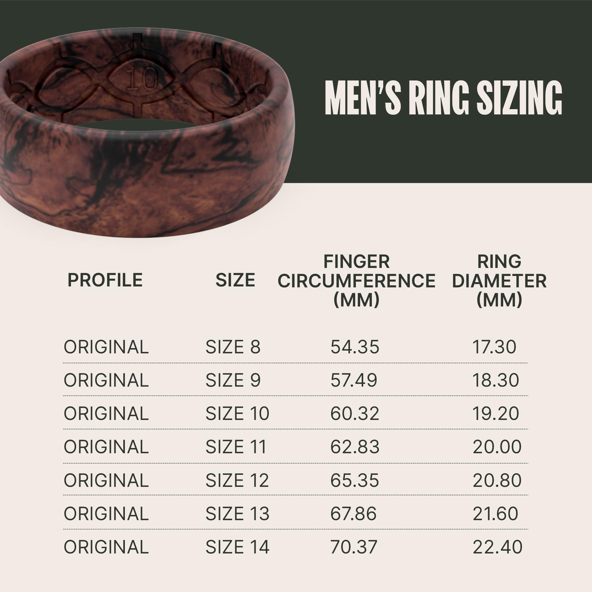 Foto 6 pulgar | Anillo De Silicona Groove Life Nomad Redwood Para Hombre, Talla 10 - Venta Internacional.