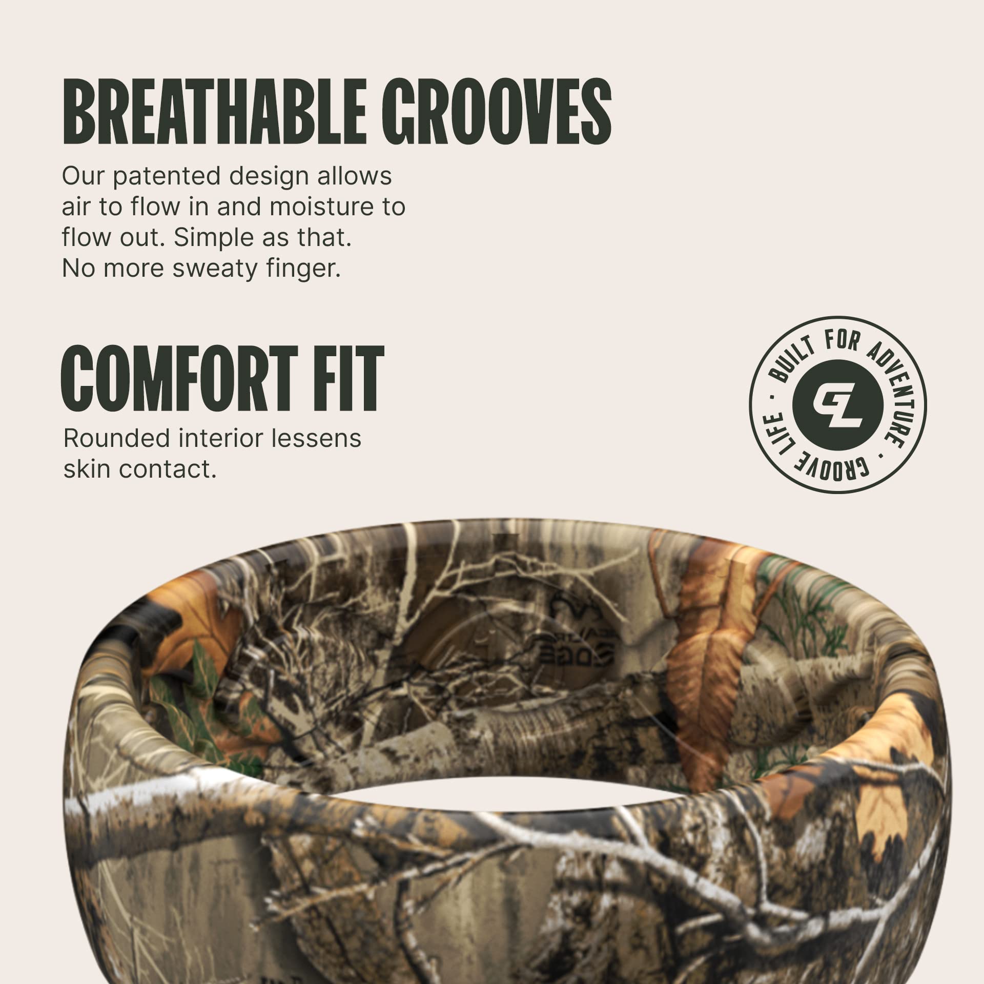 Foto 4 pulgar | Anillo De Silicona Groove Life Realtree Edge Camo Para Hombre, Talla 11 - Venta Internacional.