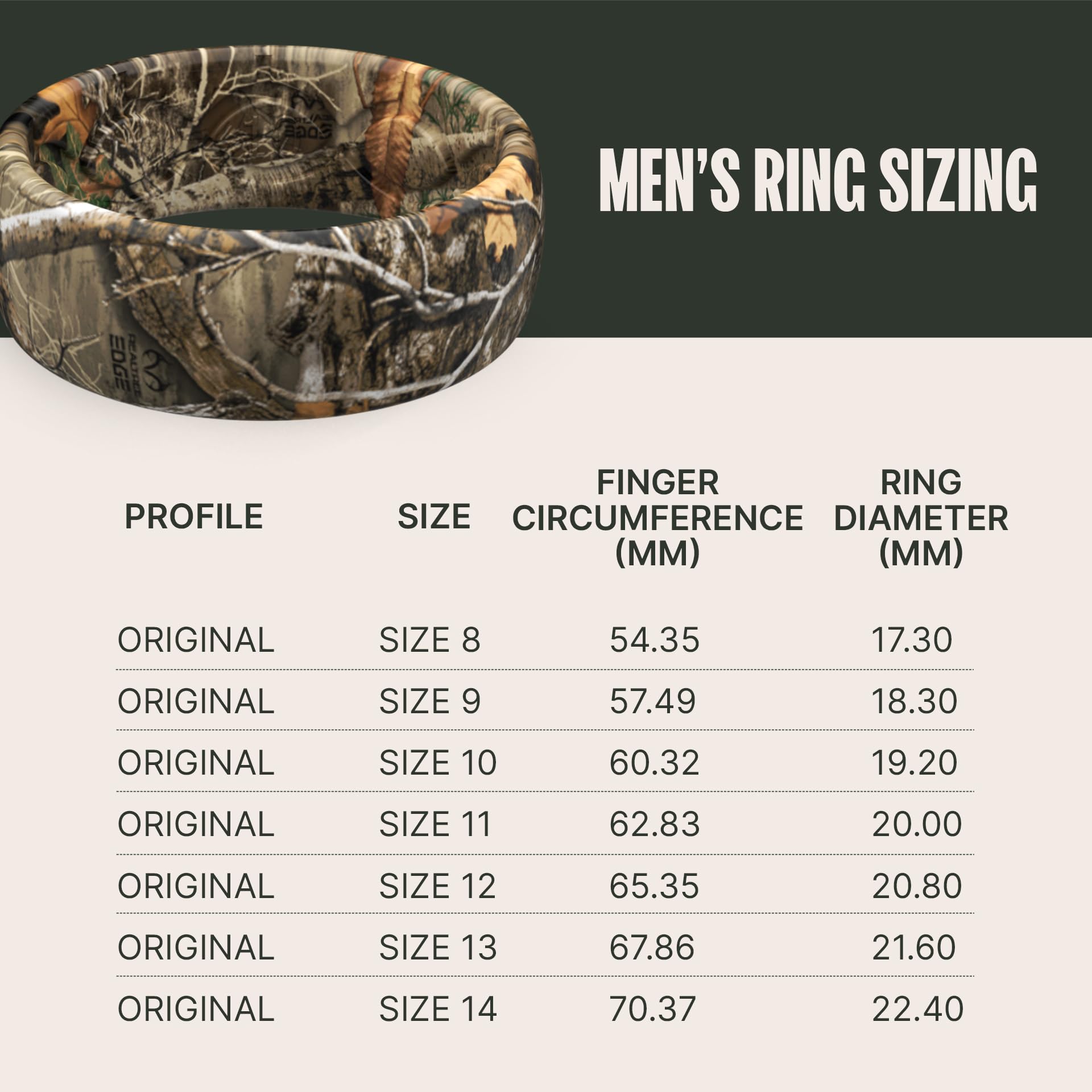 Foto 5 | Anillo De Silicona Groove Life Realtree Edge Camo Para Hombre, Talla 11 - Venta Internacional.
