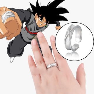 Foto 3 | 2pzs Anillo De Dedo Super Negro Goku Joyero Lab.g Plata