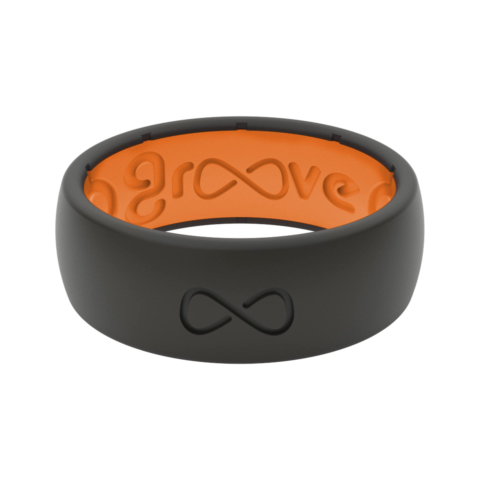 Foto 2 pulgar | Anillo De Boda De Silicona Groove Life Solid Negro/naranja Talla 11 - Venta Internacional.