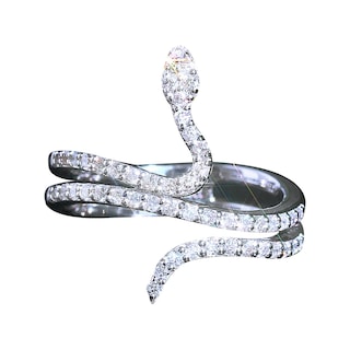Foto 1 | Anillo Huoguo Fashion Snake Girl Con Piedras Preciosas Blancas De Cobre - Venta Internacional.
