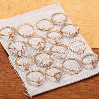 Foto 5 | Conjunto De Anillos Huoguo Bohemio Retro Geométrico Diseño Personalizado - Venta Internacional.