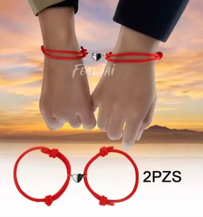 Foto 2 | Pulseras Ajustables con Imán Love Amor Eterno Rojas para Parejas