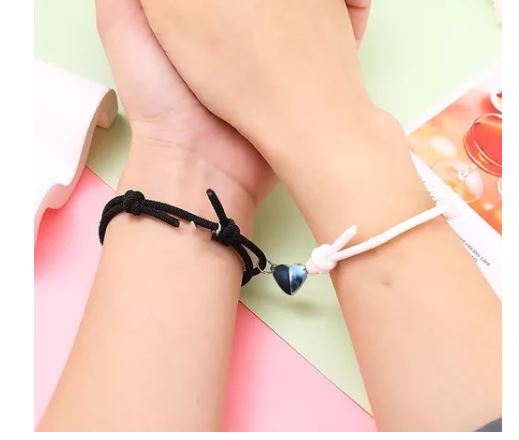 Foto 3 | Pulseras para Parejas Ajustables con Imán Love Amor Eterno Blanco y Negro