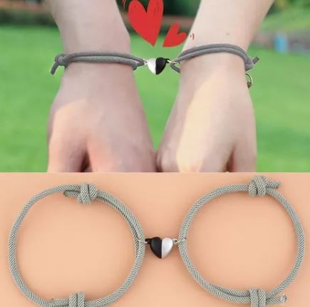 Foto 2 | Pulseras Ajustables con Imán Love Amor Eterno Grises para Parejas