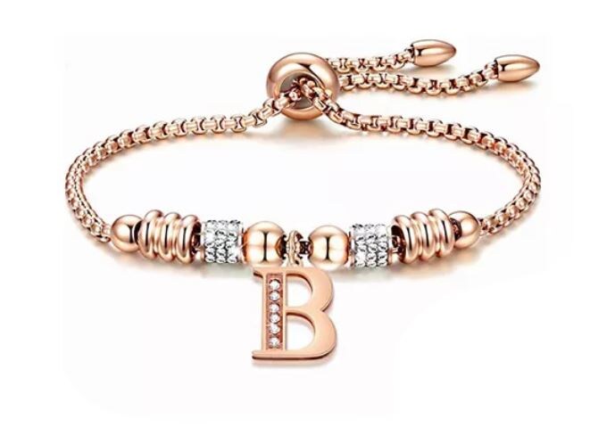 Pulsera Wünd con Letra Inicial 'B' Color Oro Rosado $531