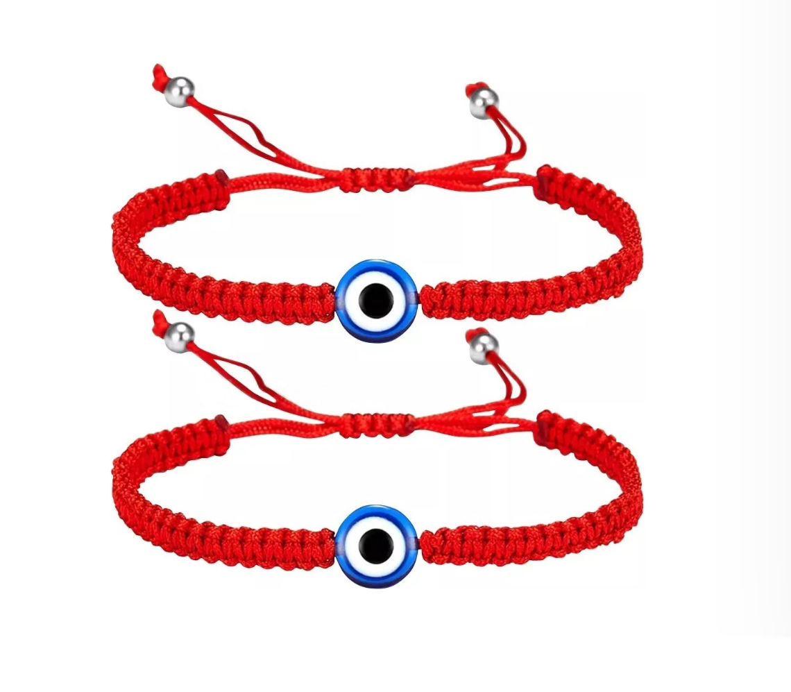 Foto 1 | Pulseras Ajustables Rojas con Ojo Turco 2 Piezas