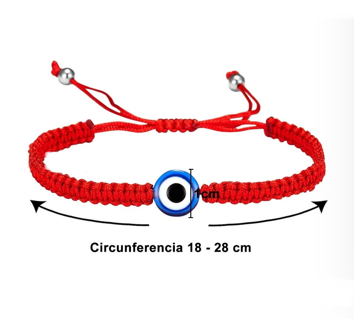 Foto 2 | Pulseras Ajustables Rojas con Ojo Turco 2 Piezas