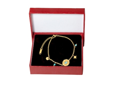 Foto 4 | Pulsera Piedra Color Turquesa 17cm Acero Inoxidable Tono Dorado CH8