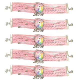 Foto 1 | Pulsera Brazalete de Moda Unicornio 5 Piezas Rosa de Plástico y Metal