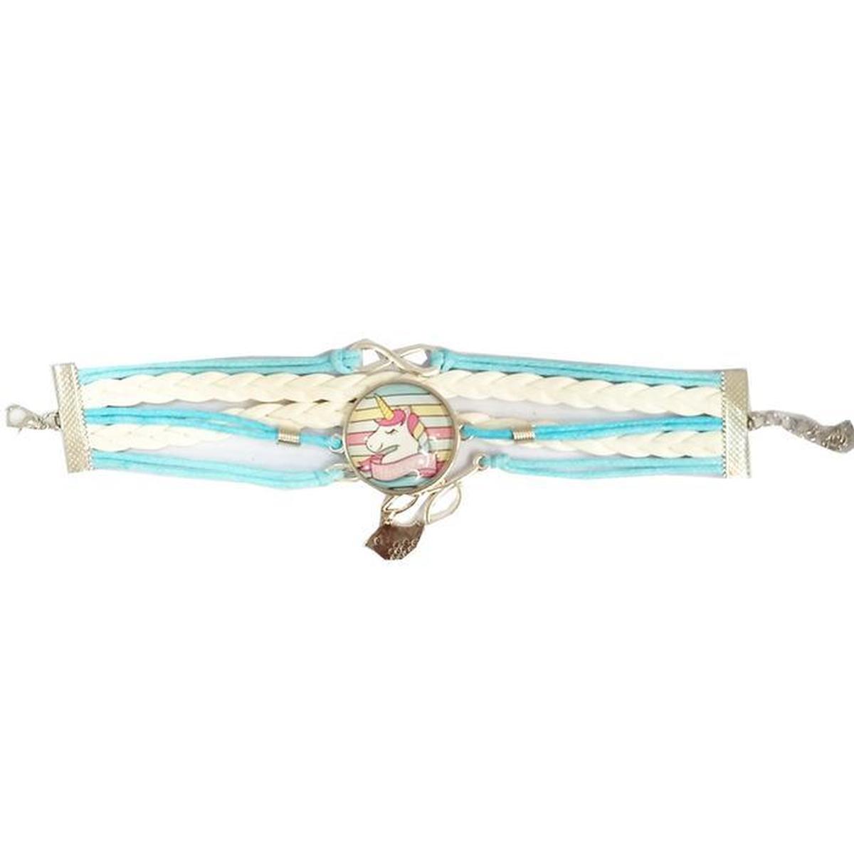 Foto 4 pulgar | Pulsera Ventdepot Mxfsb-006 de Piel Azul con Blanco