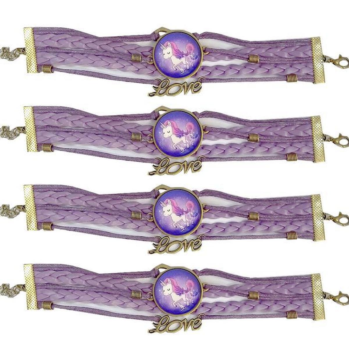 Foto 4 pulgar | Pulsera Diferentes Colores Smilefun Mxfsb-019 4 Piezas   Morada