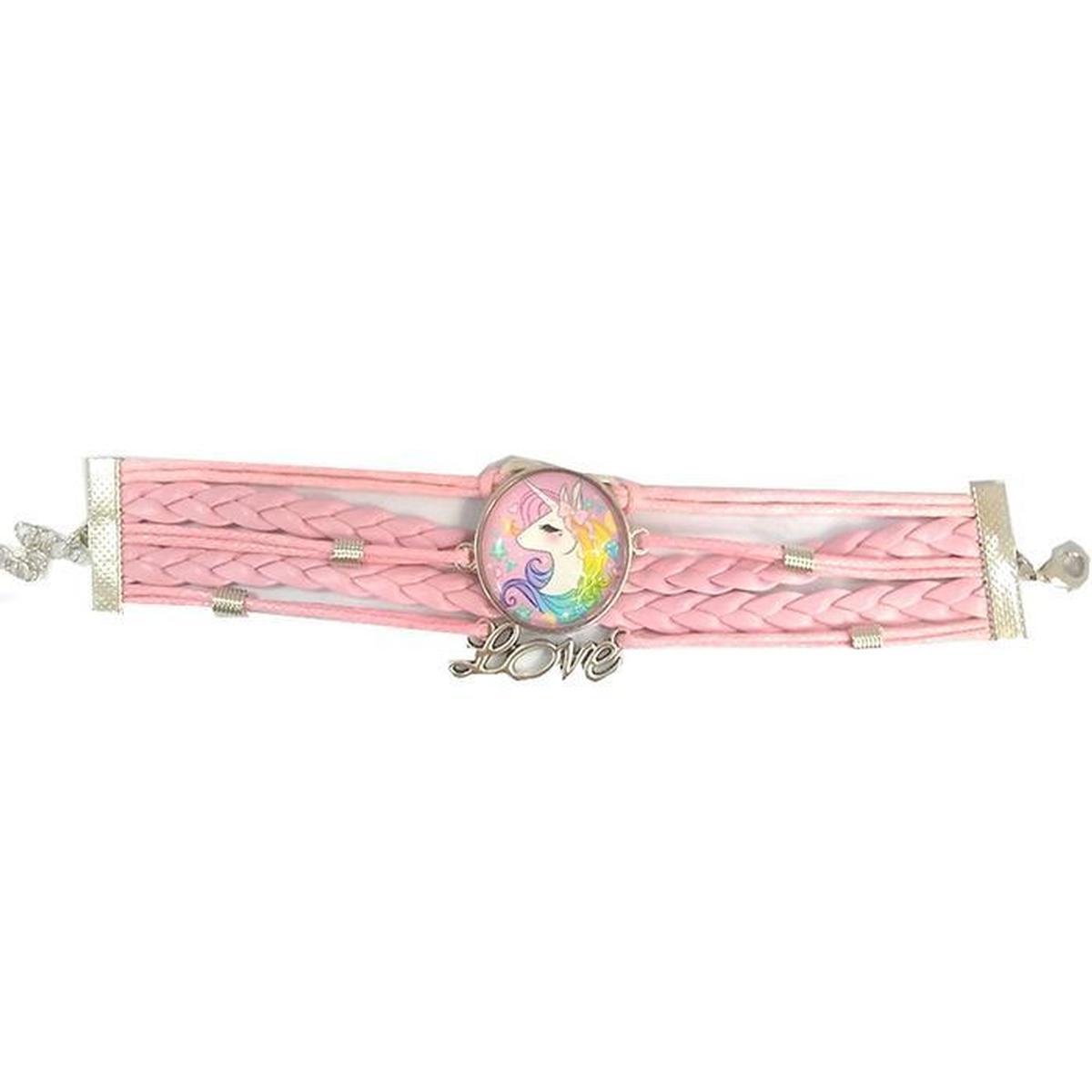 Foto 4 pulgar | Pulsera De Piel Unicornio Niña Smilefun Mxfsb-031 1 Pieza   Rosa