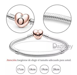 Foto 3 | Pulsera de Acero Inoxidable color Plata Cadena Serpiente Broche Corazón 18 cm