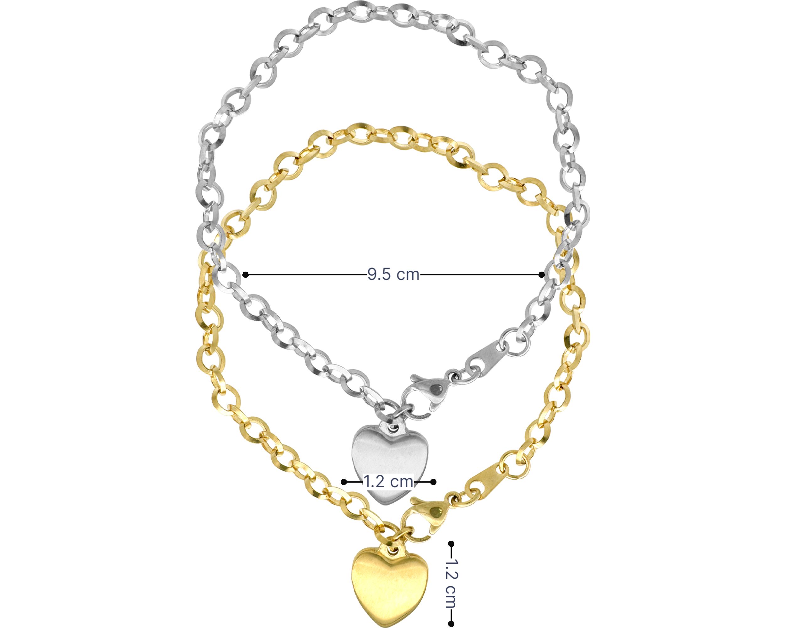 Foto 7 | Kit Doble Pulsera Corazón Horoz Ch59 Amarilla y Blanca de Acero Inoxidable