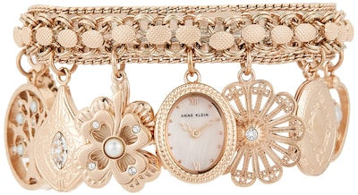 Foto 3 | Pulsera con Reloj Anne Klein en Tono Oro Rosa y Detalles de Cristal - Venta Internacional
