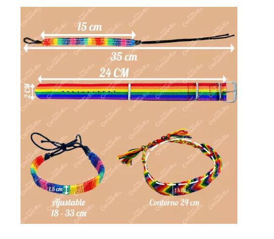 Foto 4 pulgar | Pack de 6 Pulseras Arcoíris LGBT de Correa Reloj Tejida