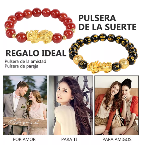 Foto 4 pulgar | Feng Shui-pulsera de Obsidiana Negra para Hombre Y Mujer 2 Piezas