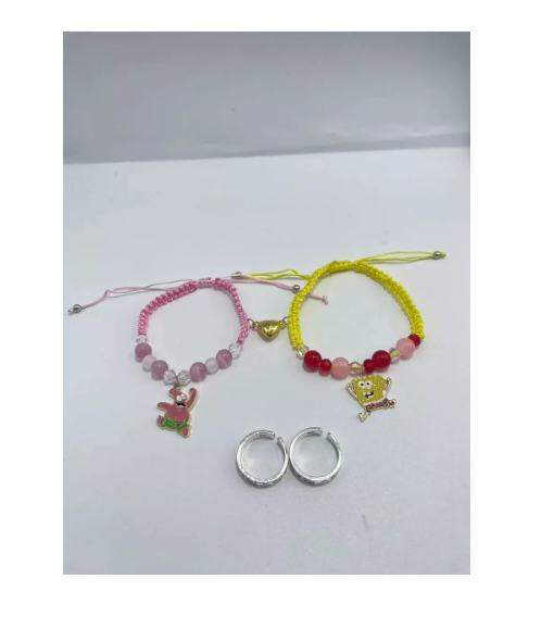 Foto 5 pulgar | Bob Esponja Pantalones Cuadrados Pareja Pulsera  Wünd