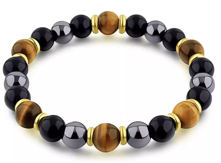 Buena Suerte Pulsera Wünd  Ojo De Tigre Hematita Obsidiana Energia