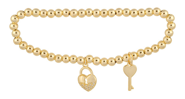 Pulsera De Chapa De Oro 18k Joyas Plafer 1920p-ch Dorada.