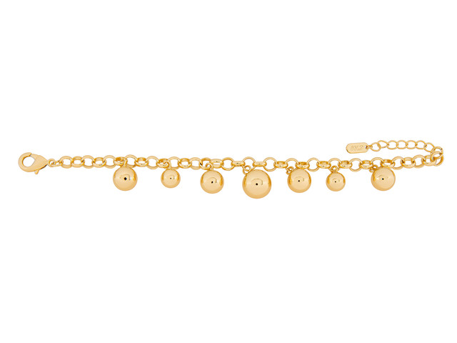 Pulsera De Chapa De Oro 18k Joyas Plafer 2134p-ch Dorada.