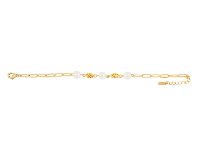 Pulsera De Chapa De Oro 18k Joyas Plafer 1932p-ch Dorada.