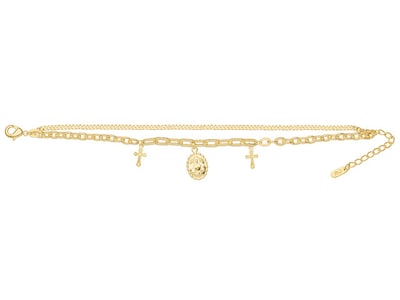 Foto 1 | Pulsera De Chapa De Oro 18k Joyas Plafer 2121p-ch Dorada.