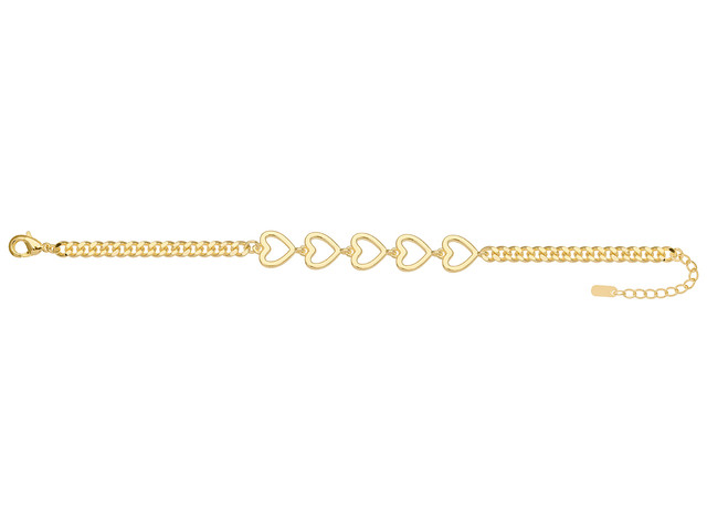 Pulsera De Chapa De Oro 18k Joyas Plafer 2122p-ch Dorada.