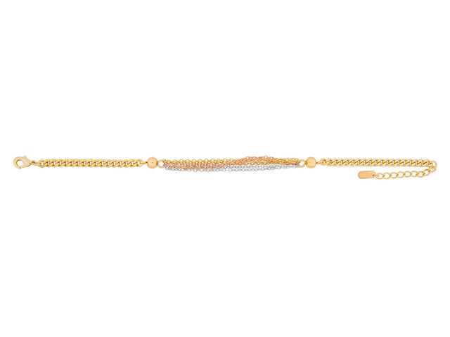 Pulsera De Chapa De Oro 18k Joyas Plafer 2133p-ch Dorada.