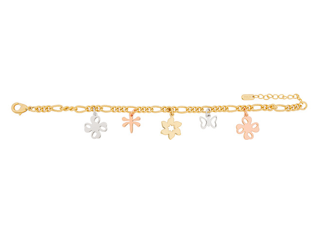 Pulsera De Chapa De Oro 18k Joyas Plafer 2127p-ch Dorada.