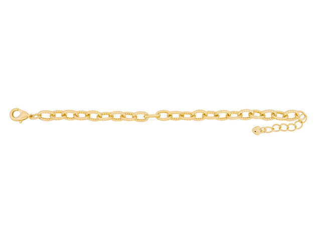 Pulsera De Chapa De Oro 18k Joyas Plafer 2112p-ch Dorada.