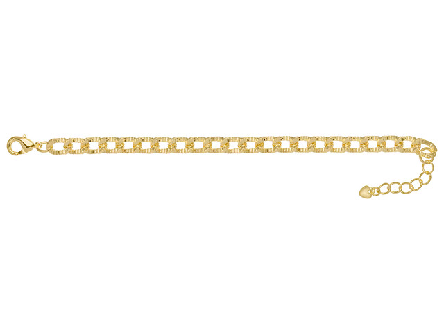 Pulsera De Chapa De Oro 18k Joyas Plafer 2111p-ch Dorada.