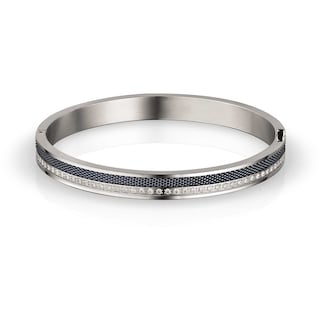 Foto 1 | Brazalete Bering De Acero Plateado Pulido Con Circonitas, 19 Cm - Venta Internacional.