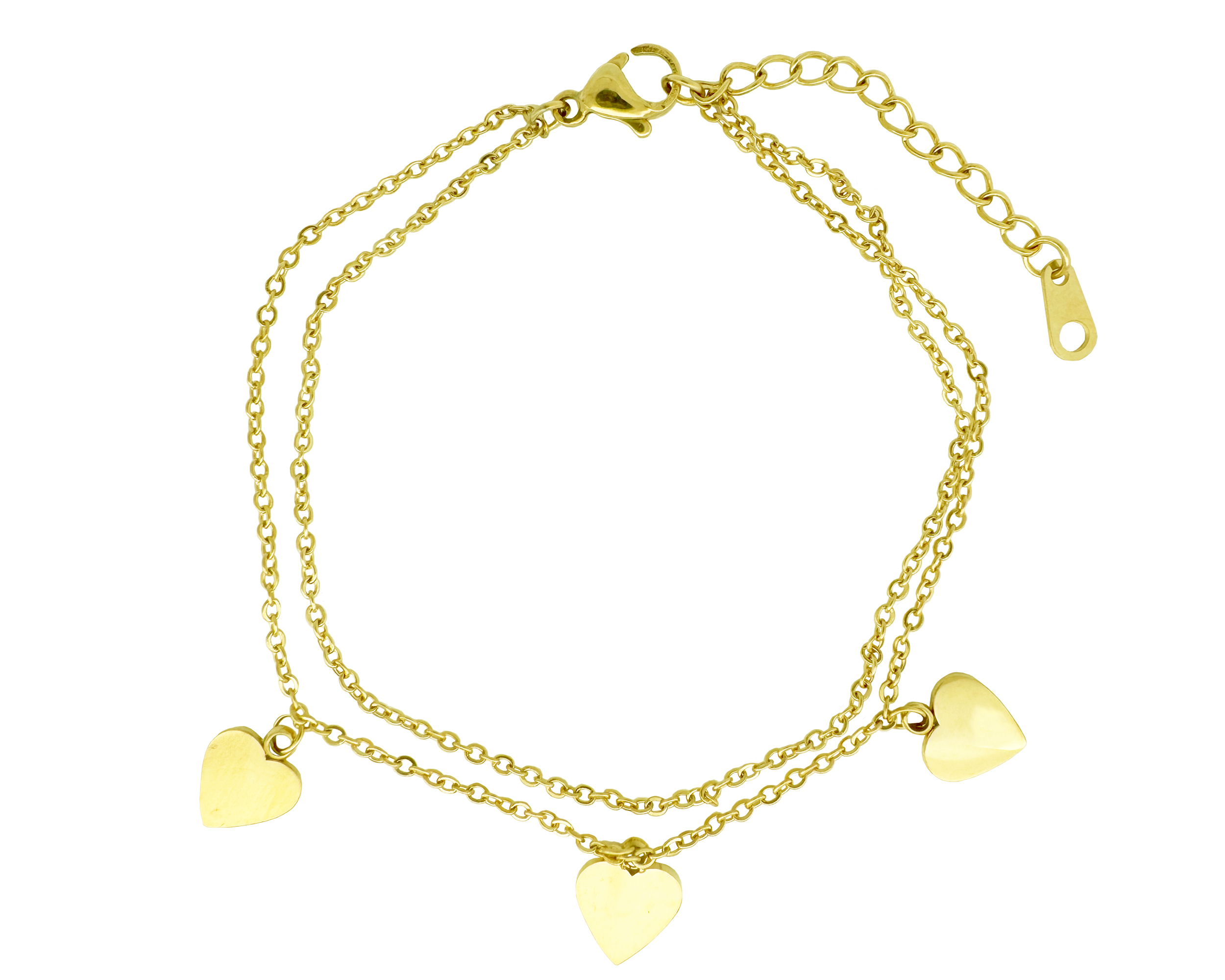 Pulso Triple Corazón 18cm Acero Inoxidable Horoz Ch82