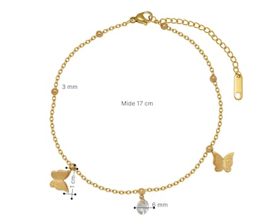 Foto 6 | Pulso Mariposas Acero Dorado 18cm Horoz Ch76