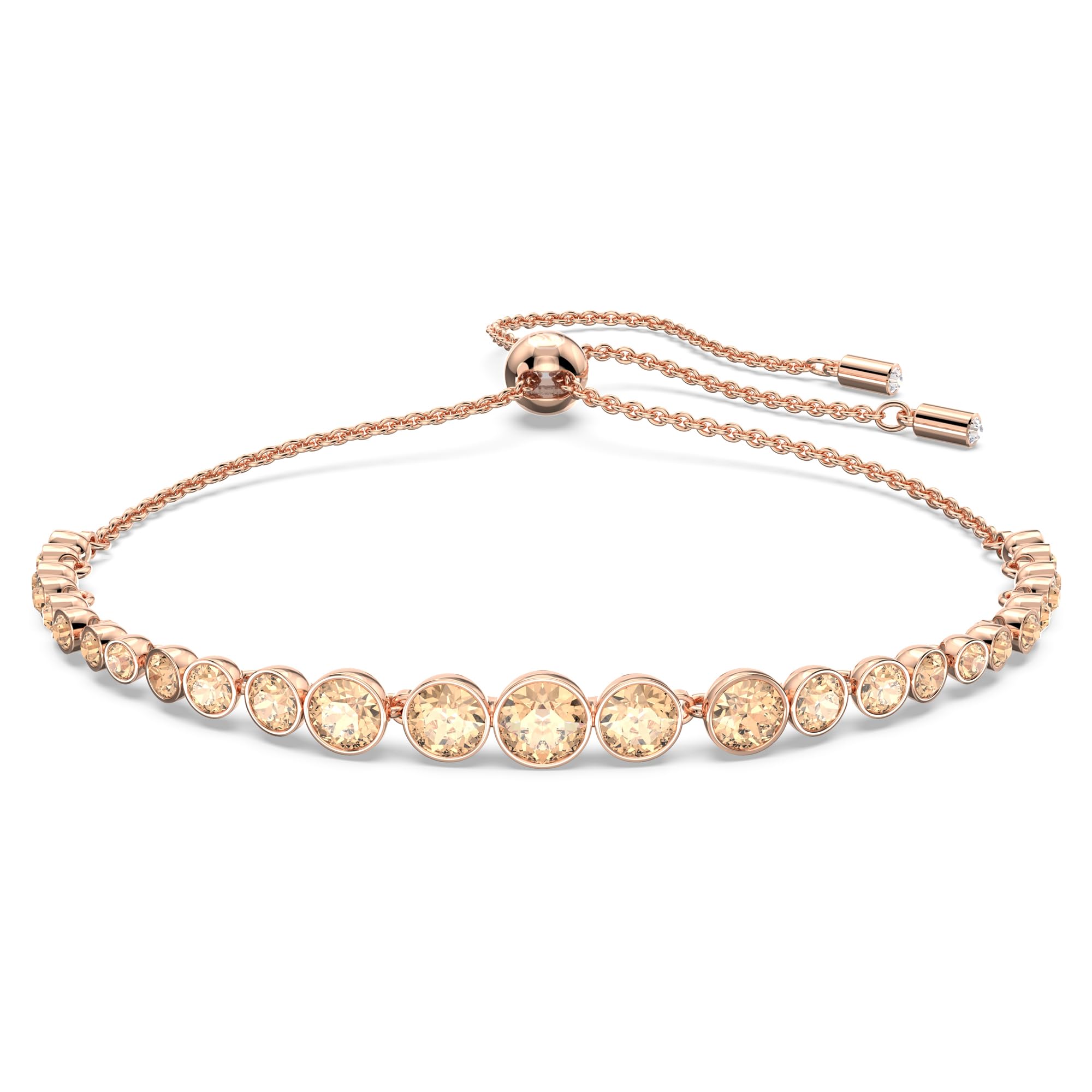 Pulsera Swarovski Emily Soft Con Cristales Redondos Rosas - Venta Internacional.