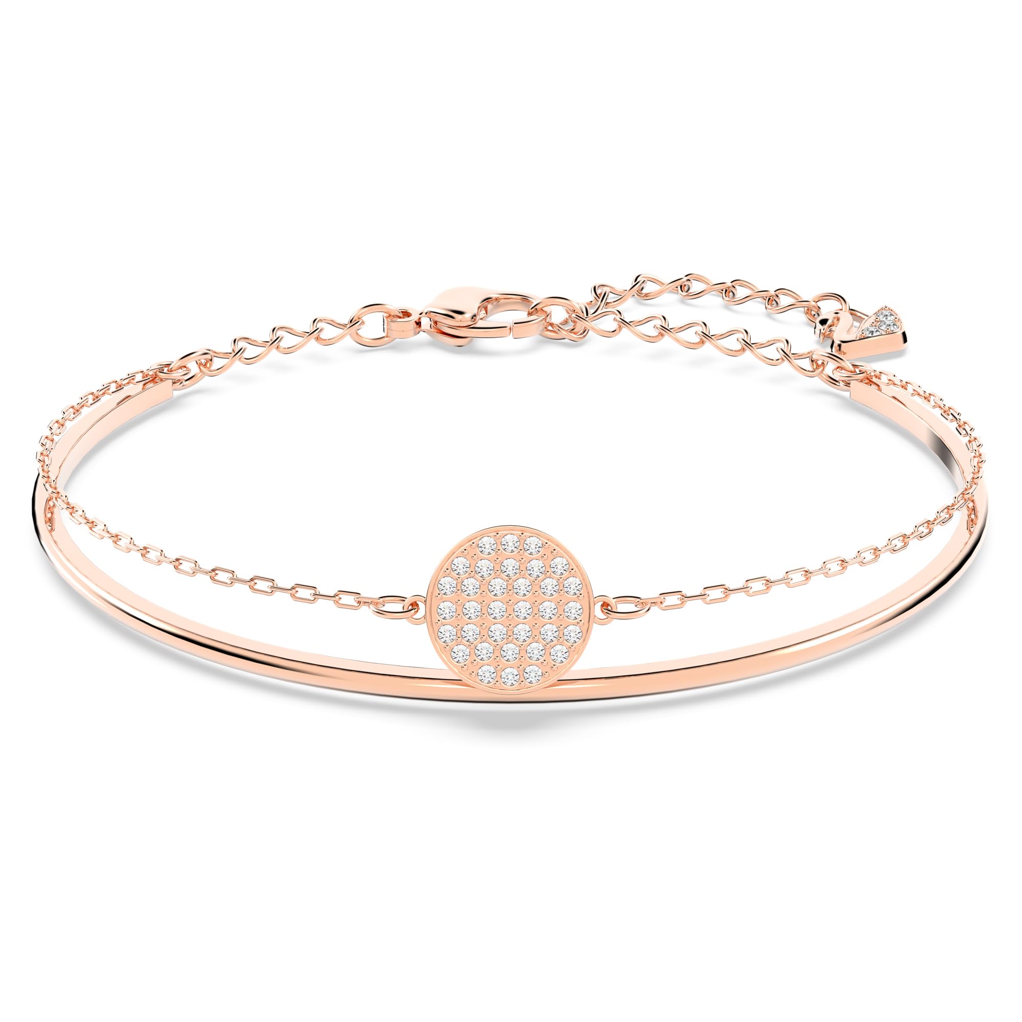 Brazalete Swarovski Sublima En Tono Oro Rosa Con Cristales - Venta Internacional.