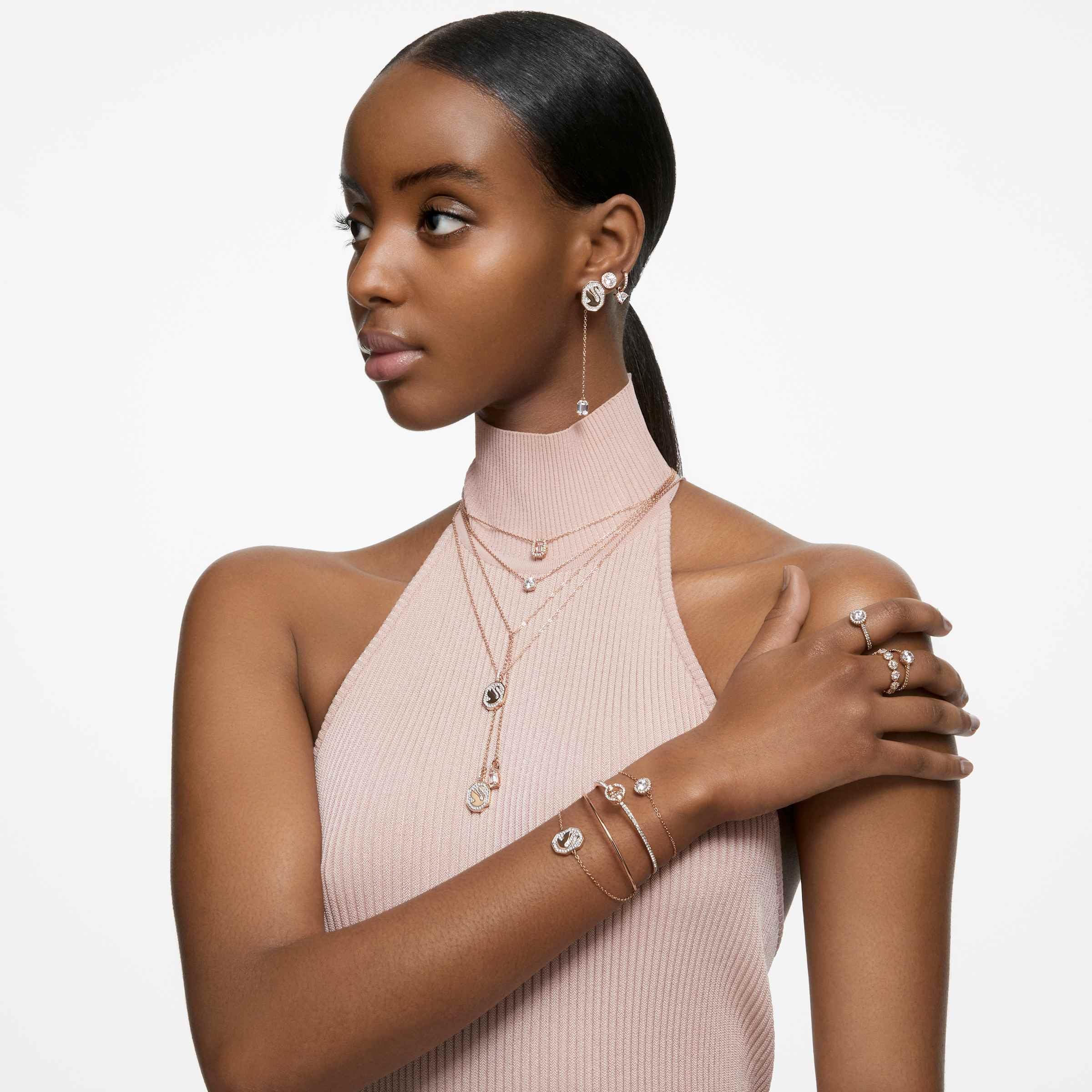 Foto 7 pulgar | Set De Joyas Swarovski Una Para Mujer Con Cristal De Oro Rosa - Venta Internacional.