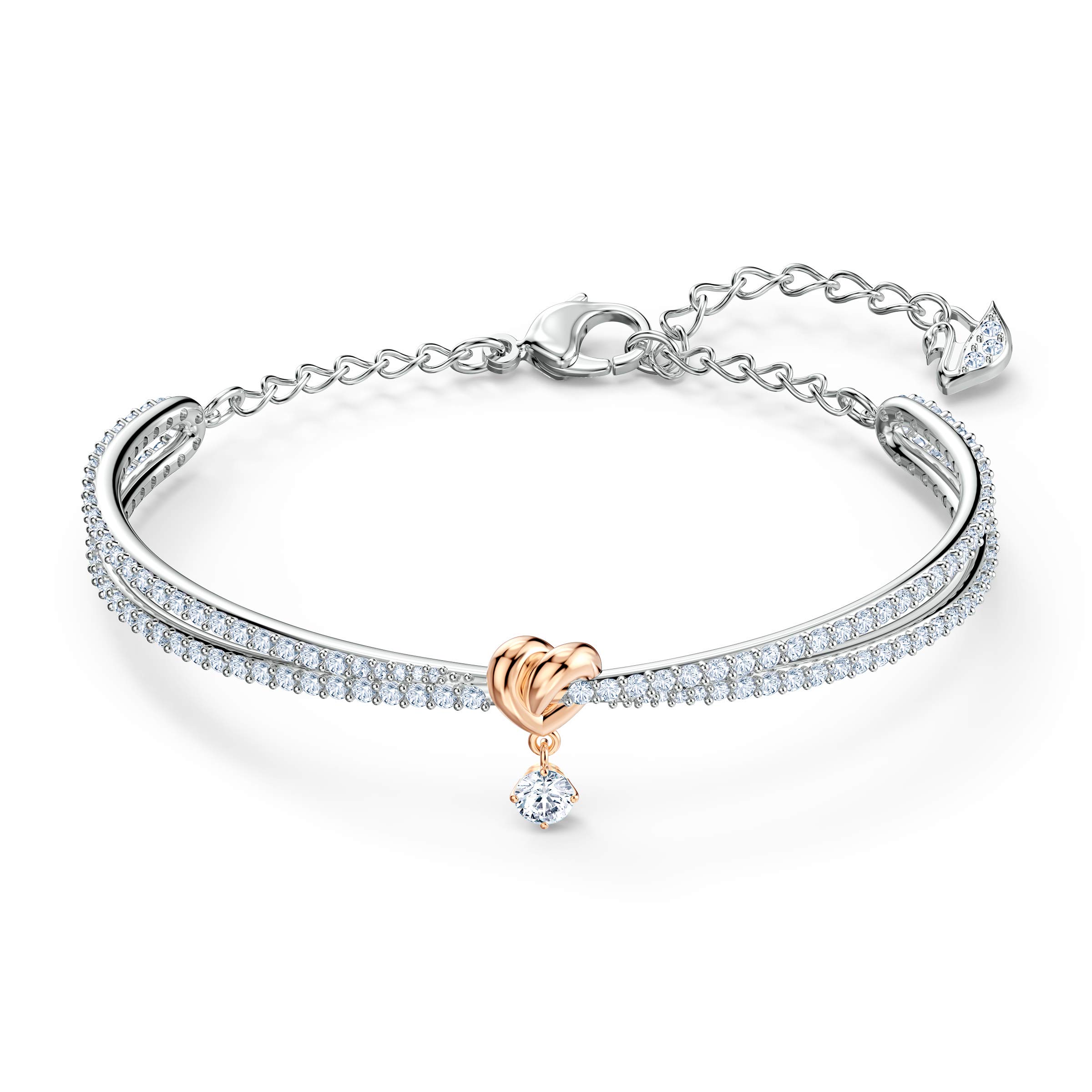Foto 2 pulgar | Brazalete Con Forma De Corazón De Swarovski Para Toda La Vida Con Piedras Transparentes - Venta Internacional.