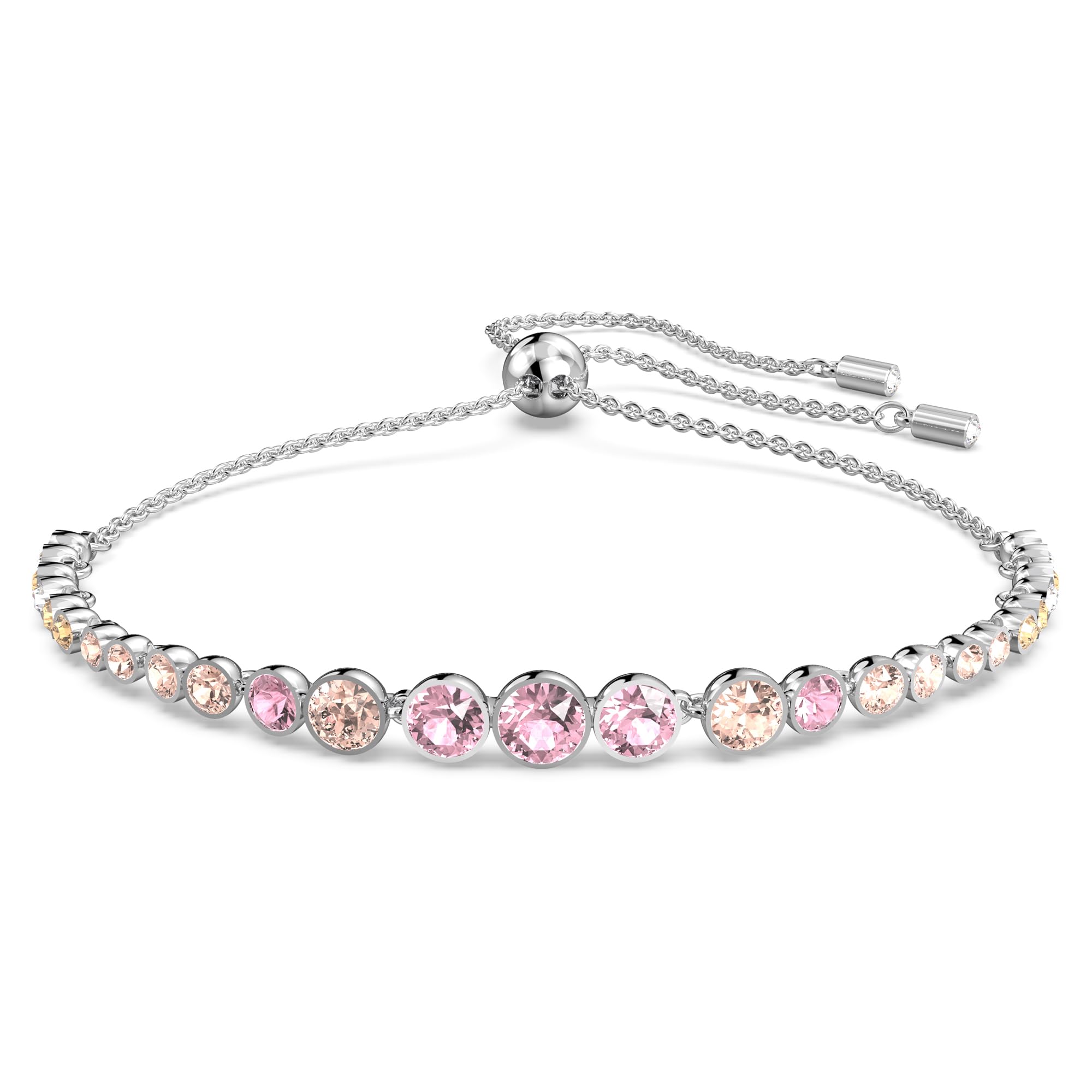 Pulsera De Tenis De La Colección Emily De Swarovski Con Cristales Rosas Y Azules - Venta Internacional.