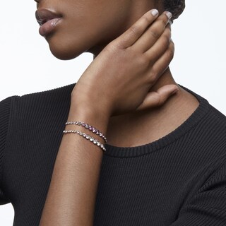 Foto 2 | Pulsera De Tenis De La Colección Emily De Swarovski Con Cristales Rosas Y Azules - Venta Internacional.