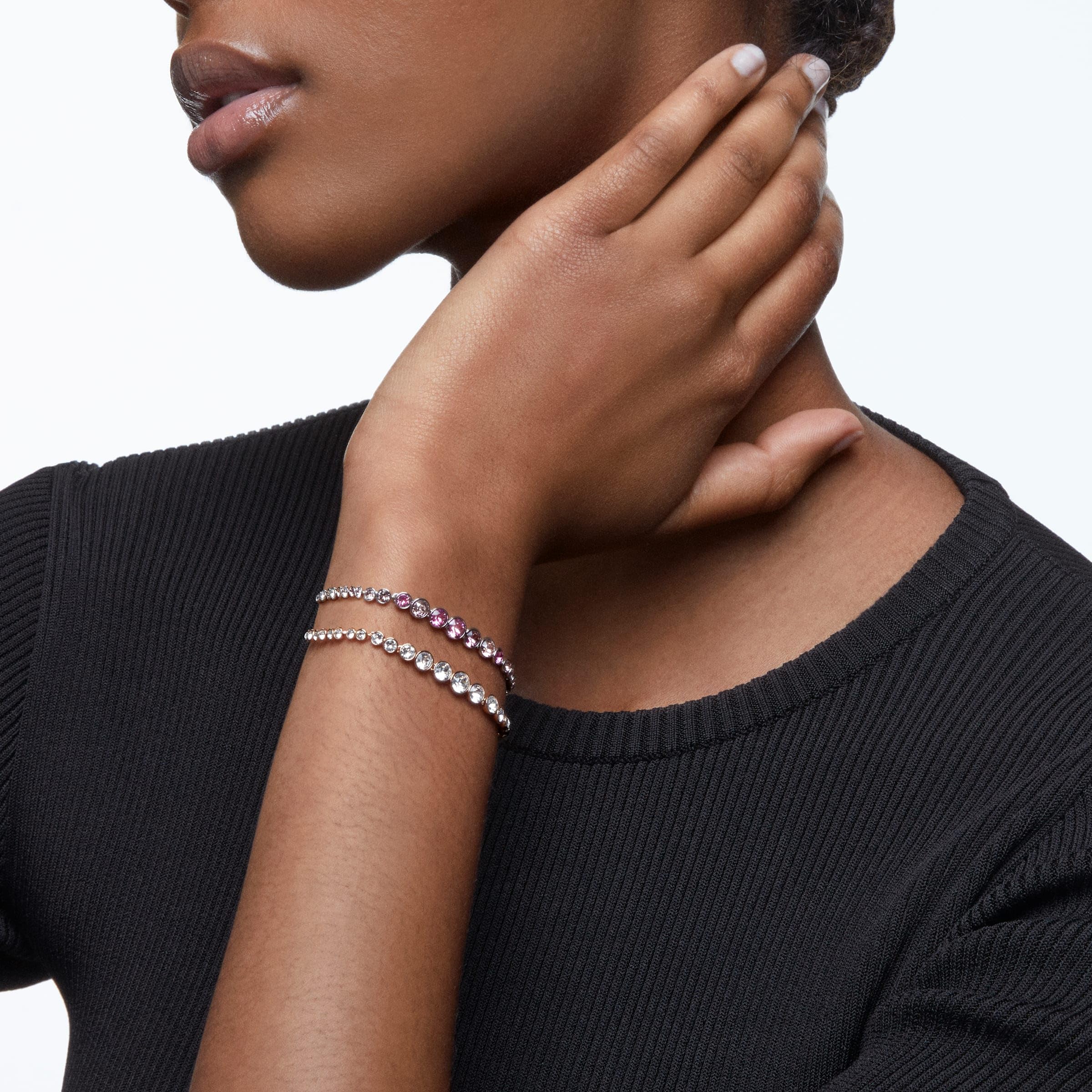 Foto 5 | Pulsera De Tenis De La Colección Emily De Swarovski Con Cristales Rosas Y Azules - Venta Internacional.