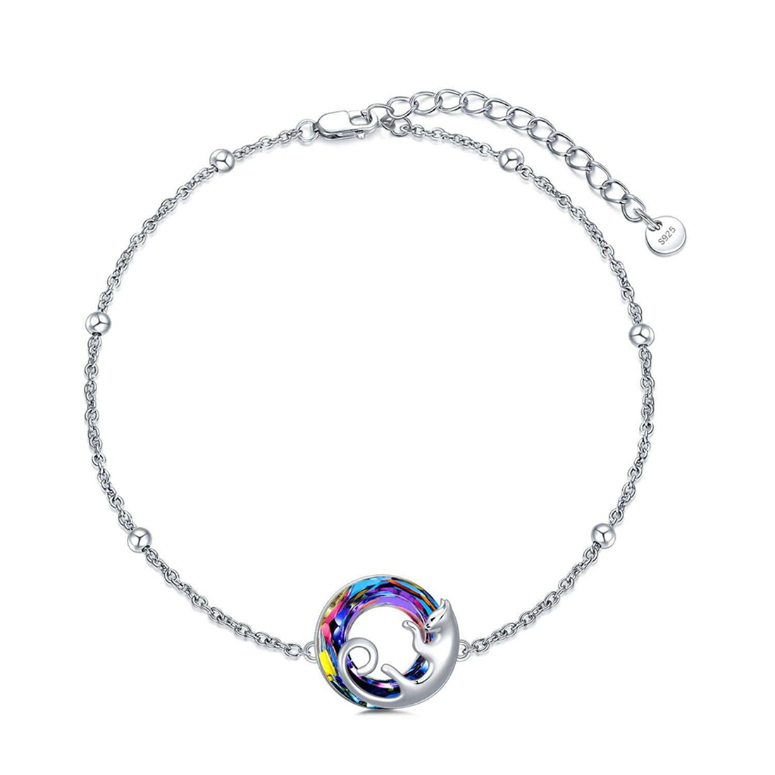 Foto 1 | Pulsera Miow Cat Crystal Plata .925