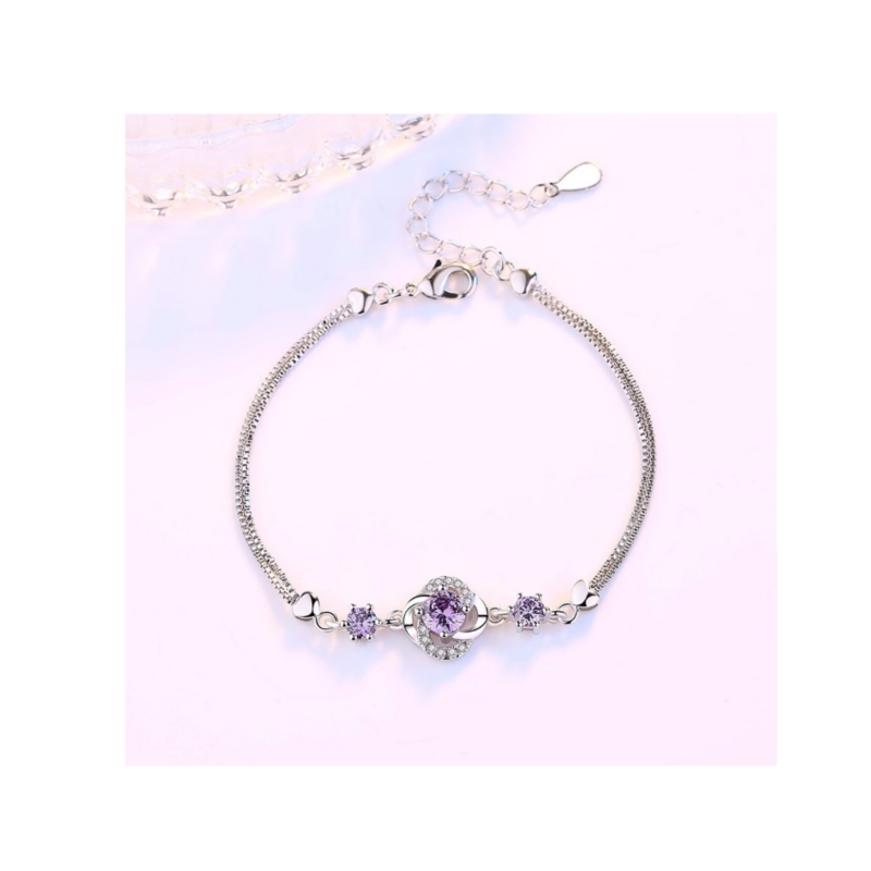 Foto 4 pulgar | Pulsera Lucky Flower Chapada En Plata 925 Para Mujer - Venta Internacional.