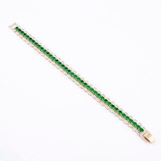 Foto 1 | Pulsera Linea Triple Circular En Tono Verde The Golden Store Chapa De Oro 18k