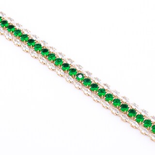 Foto 2 | Pulsera Linea Triple Circular En Tono Verde The Golden Store Chapa De Oro 18k