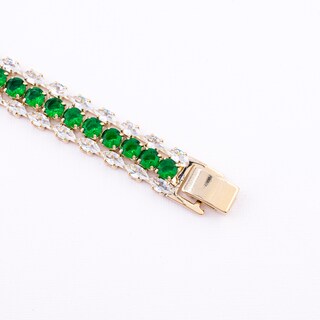 Foto 3 | Pulsera Linea Triple Circular En Tono Verde The Golden Store Chapa De Oro 18k