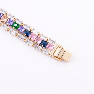 Foto 3 | Pulsera Linea Triple Cuadrado Multicolor The Golden Store Chapa De Oro 18k